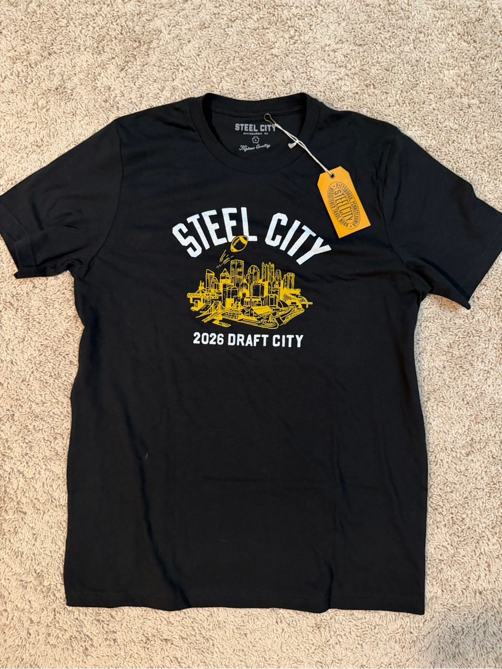 Steel City Black Short-Sleeve Graphic Tee - 2026 Draft City